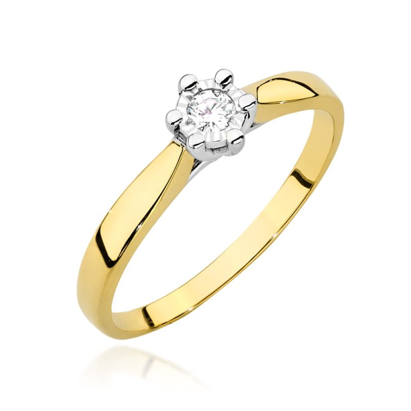 W222BT Diamantový prsteň 0,08ct žlté zlato Au 585/1000 2