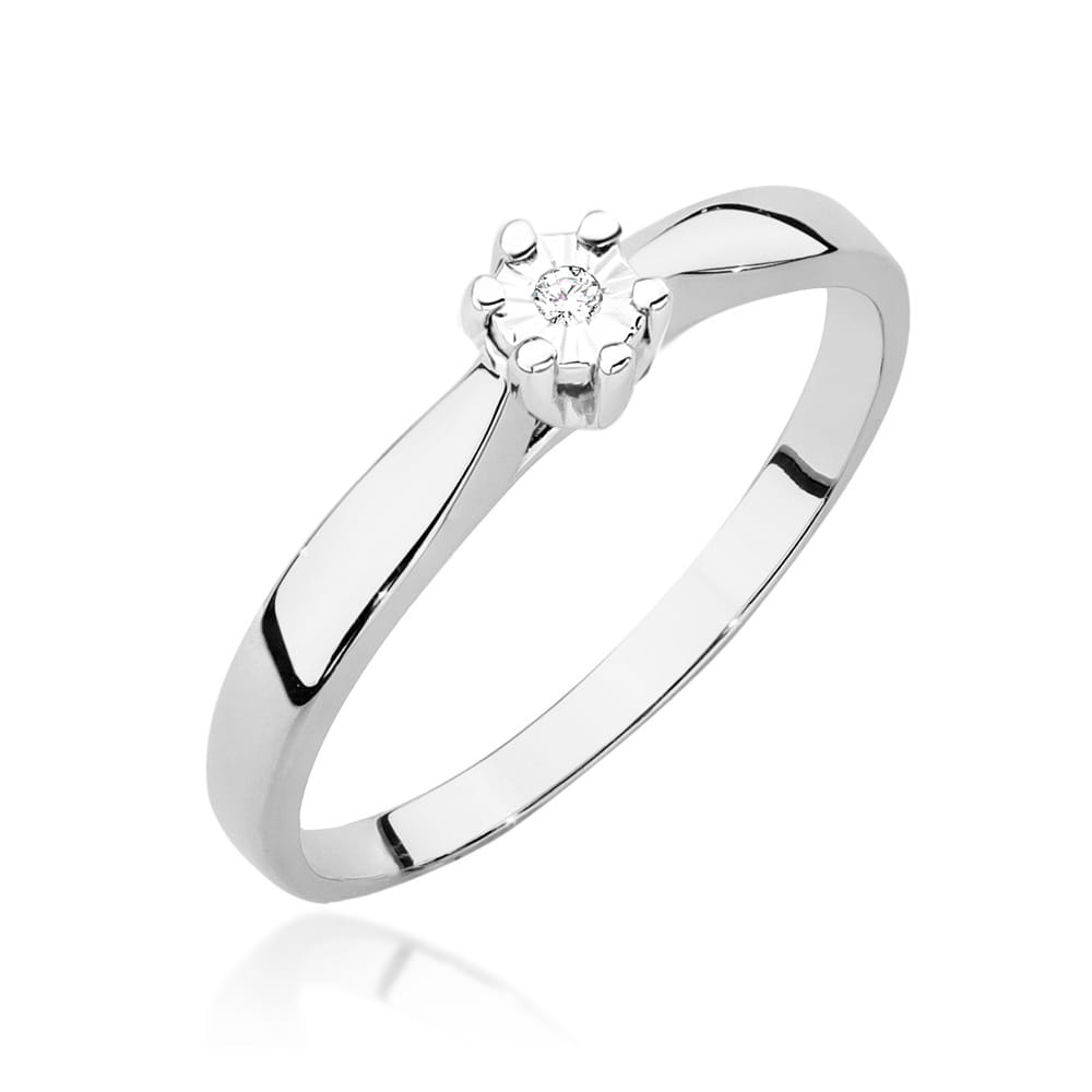 W222T Diamantový prsteň 0.01ct biele zlato Au 585/1000 2