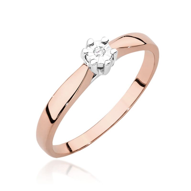 W222T Diamantový prsteň 0.01ct ružové zlato Au 585/1000 2