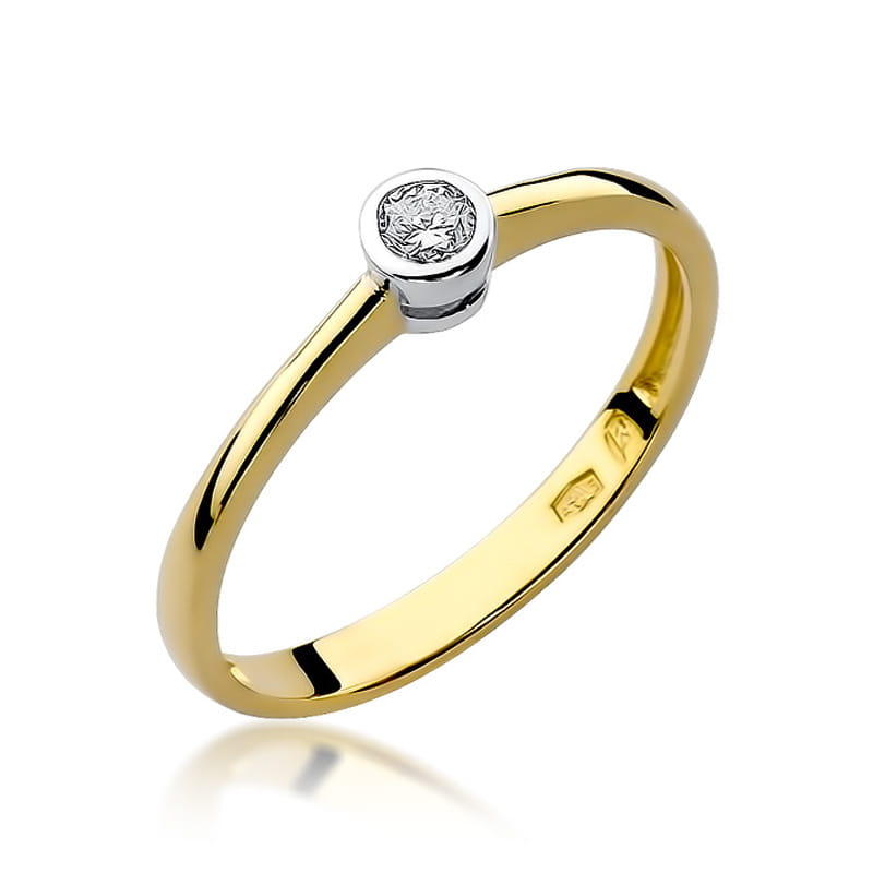 W224 Diamantový prsteň 0,08ct žlté zlato Au 585/1000 2