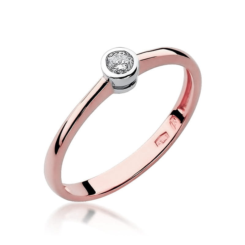 W224 Diamantový prsteň 0,10ct ružové zlato Au 585/1000 2