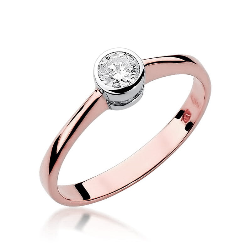 W224B Diamantový prsteň 0,25ct ružové zlato Au 585/1000 2