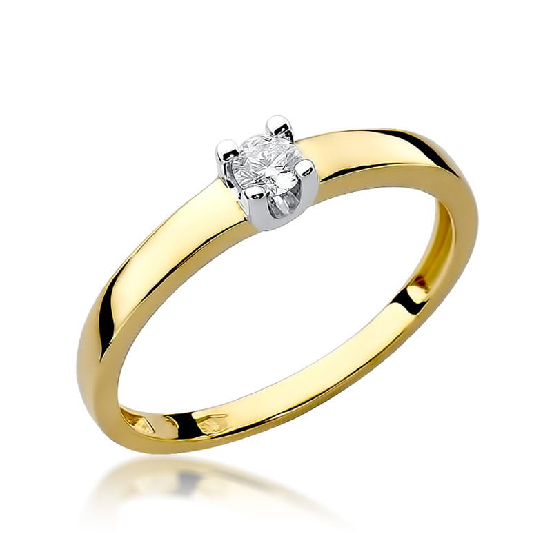 W225 Diamantový prsteň 0,12ct žlté zlato Au 585/1000 2