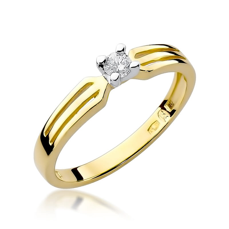 W226 Diamantový prsteň 0,10ct žlté zlato Au 585/1000 2