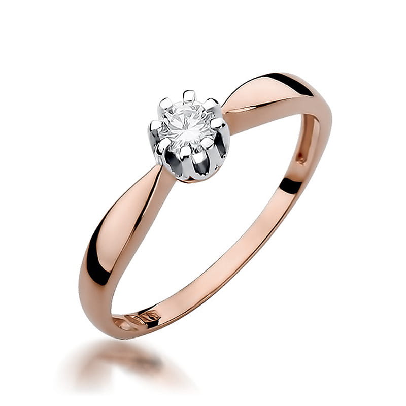 W228 Diamantový prsteň 0,15ct ružové zlato Au 585/1000 2