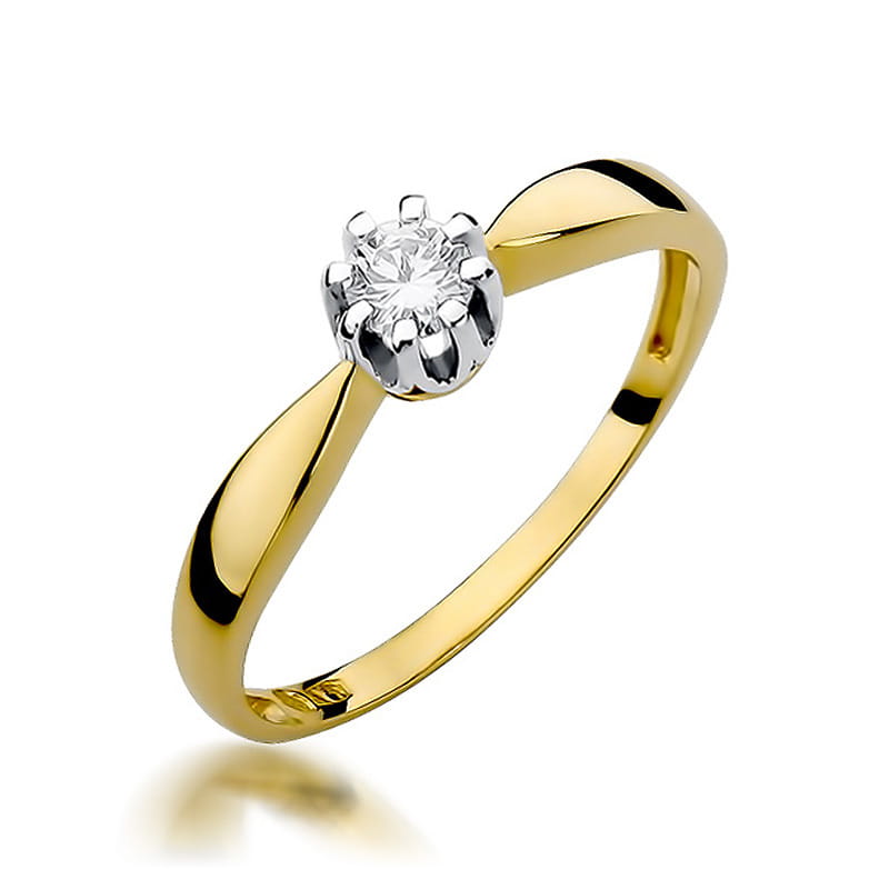 W228 Diamantový prsteň 0,20ct žlté zlato Au 585/1000 2