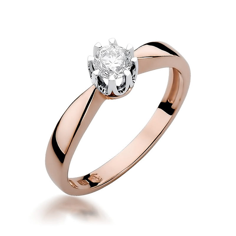 W228 Diamantový prsteň 0,25ct ružové zlato Au 585/1000 2
