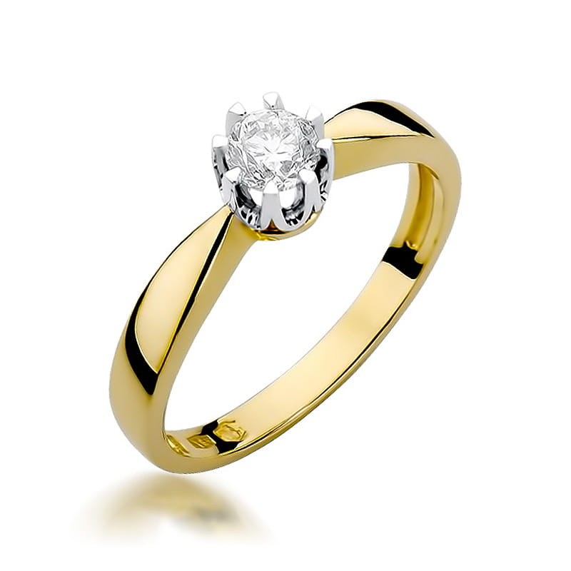 W228 Diamantový prsteň 0,30ct žlté zlato Au 585/1000 2