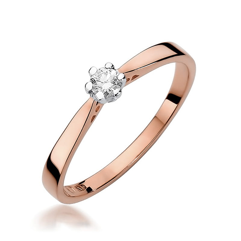 W229 Diamantový prsteň 0,08ct ružové zlato Au 585/1000 2