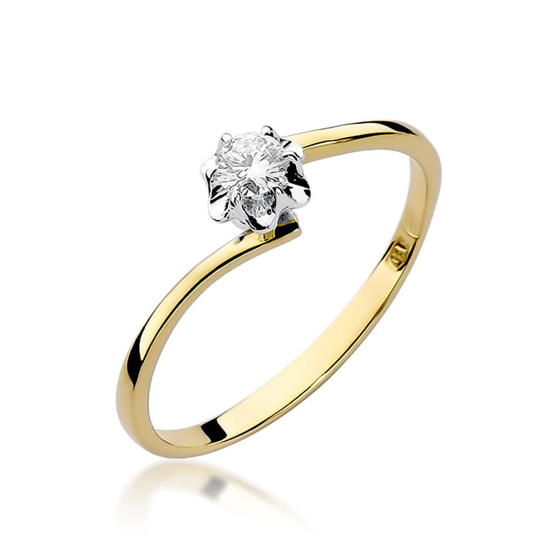 W232 Diamantový prsteň 0,10ct žlté zlato Au 585/1000 2
