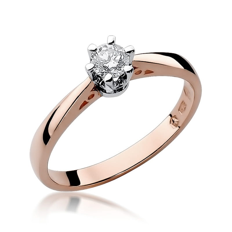 W234 Diamantový prsteň 0,25ct ružové zlato Au 585/1000 2