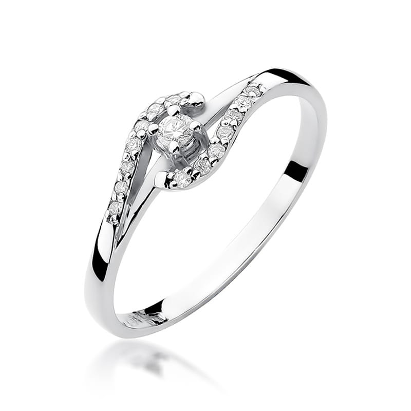 W237 Diamantový prsteň 0,04ct biele zlato Au 585/1000 2