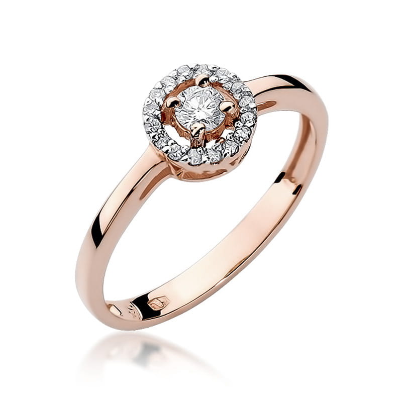 W238 Diamantový prsteň 0,12ct ružové zlato Au 585/1000 2