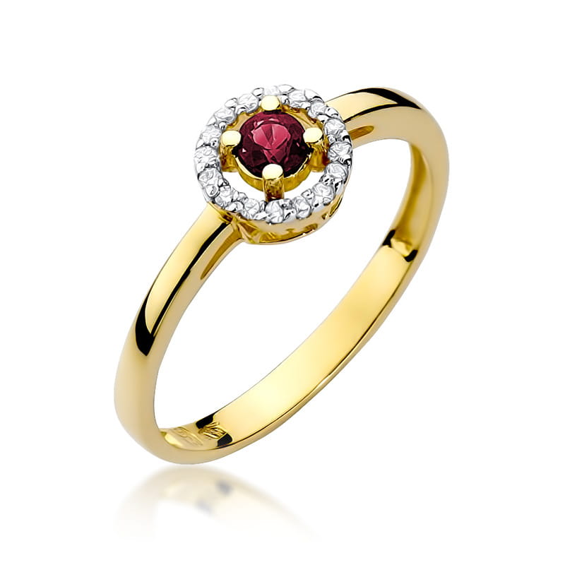 W238 Ruby prsteň 0,15ct žlté zlato Au 585/1000 2