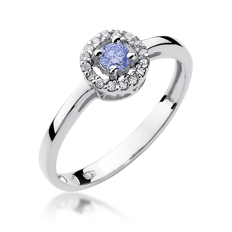 W238 Tanzanitový prsteň 0,15ct biele zlato Au 585/1000 2