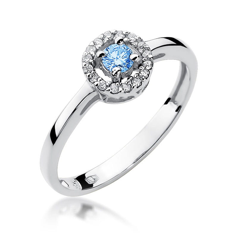 W238 Topaz prsteň 0,15ct biele zlato Au 585/1000 2