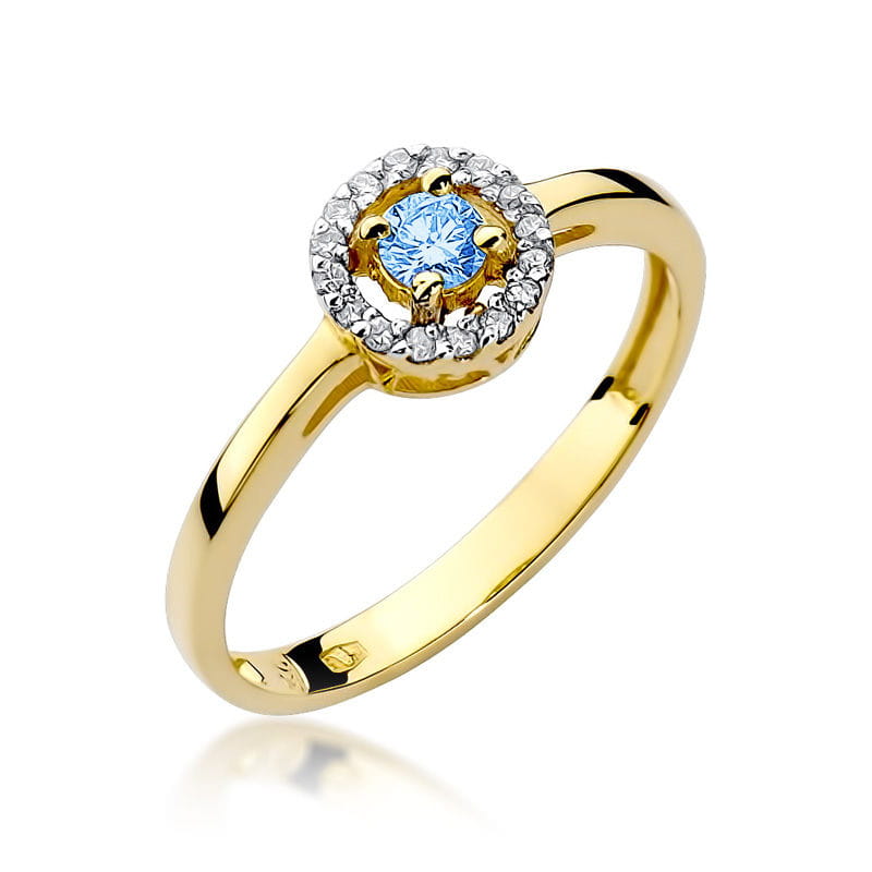 W238 Topaz prsteň 0,15ct žlté zlato Au 585/1000 2