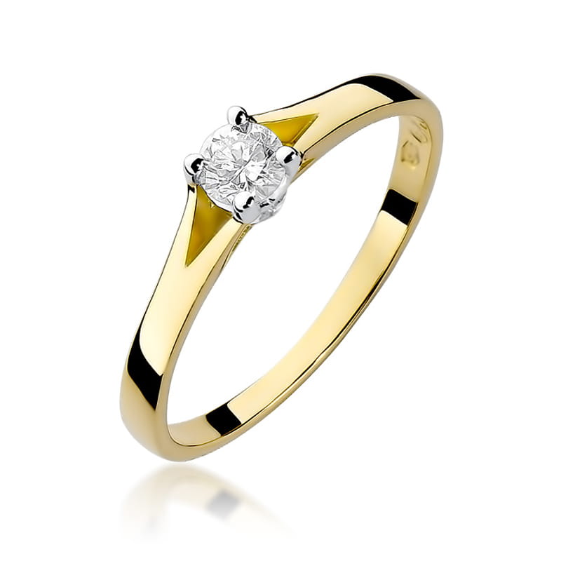 W240 Diamantový prsteň 0,20ct žlté zlato Au 585/1000 2