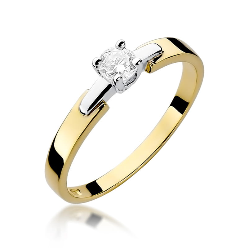 W241 Diamantový prsteň 0,20ct žlté zlato Au 585/1000 2