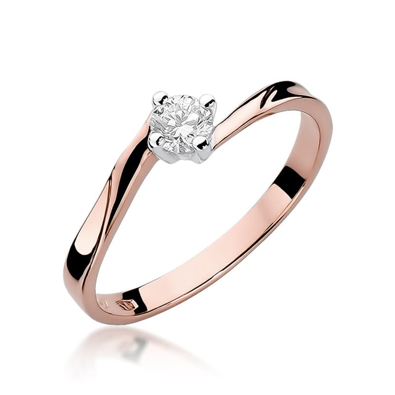 W243 Diamantový prsteň 0,20ct ružové zlato Au 585/1000 2