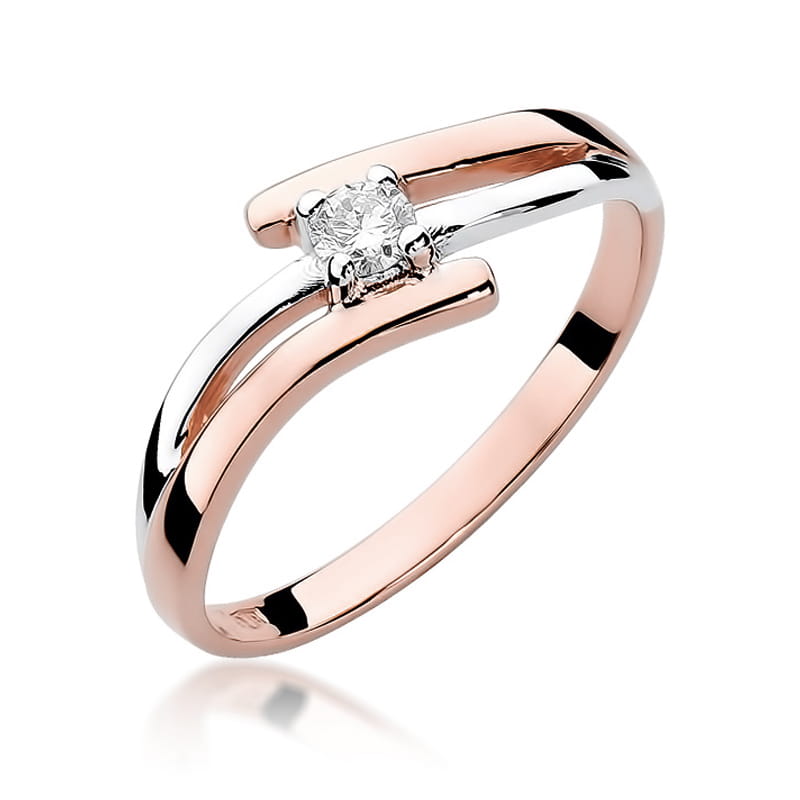W245 Diamantový prsteň 0,10ct ružové zlato Au 585/1000 2