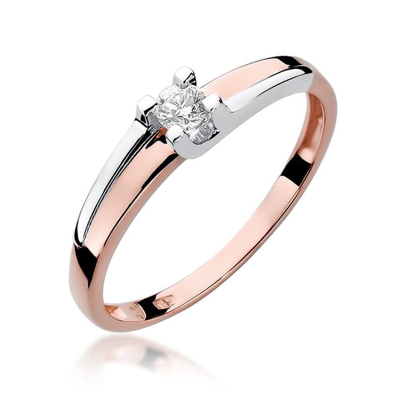 W246 Diamantový prsteň 0,12ct ružové zlato Au 585/1000 2