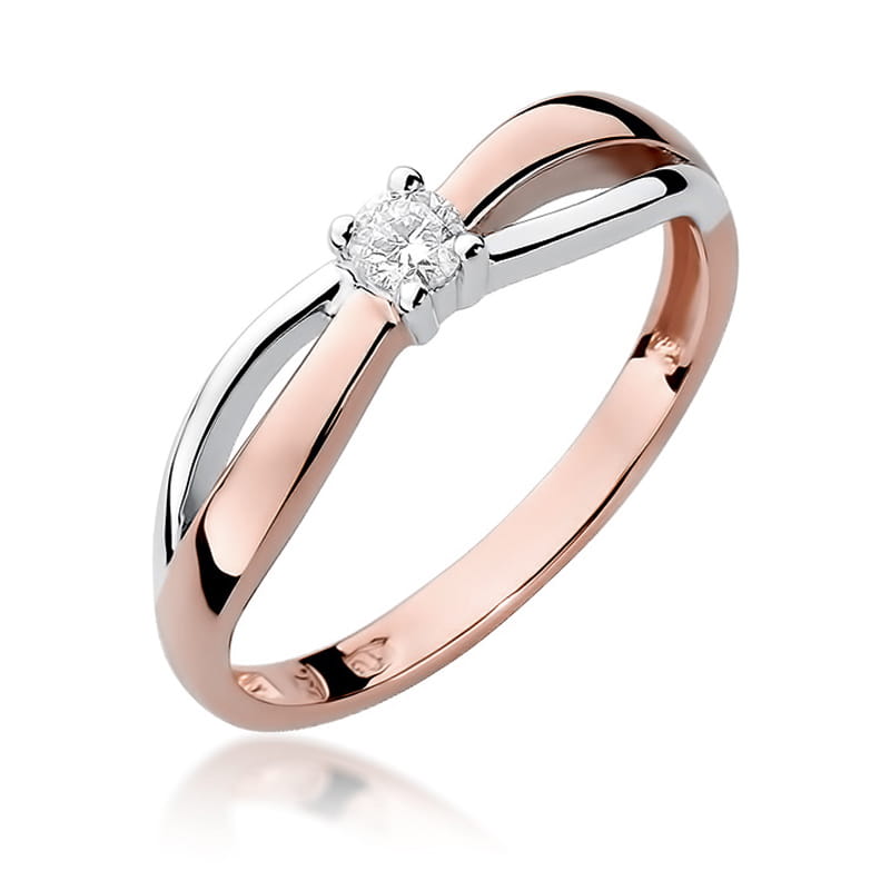 W248 Diamantový prsteň 0,10ct ružové zlato Au 585/1000 2