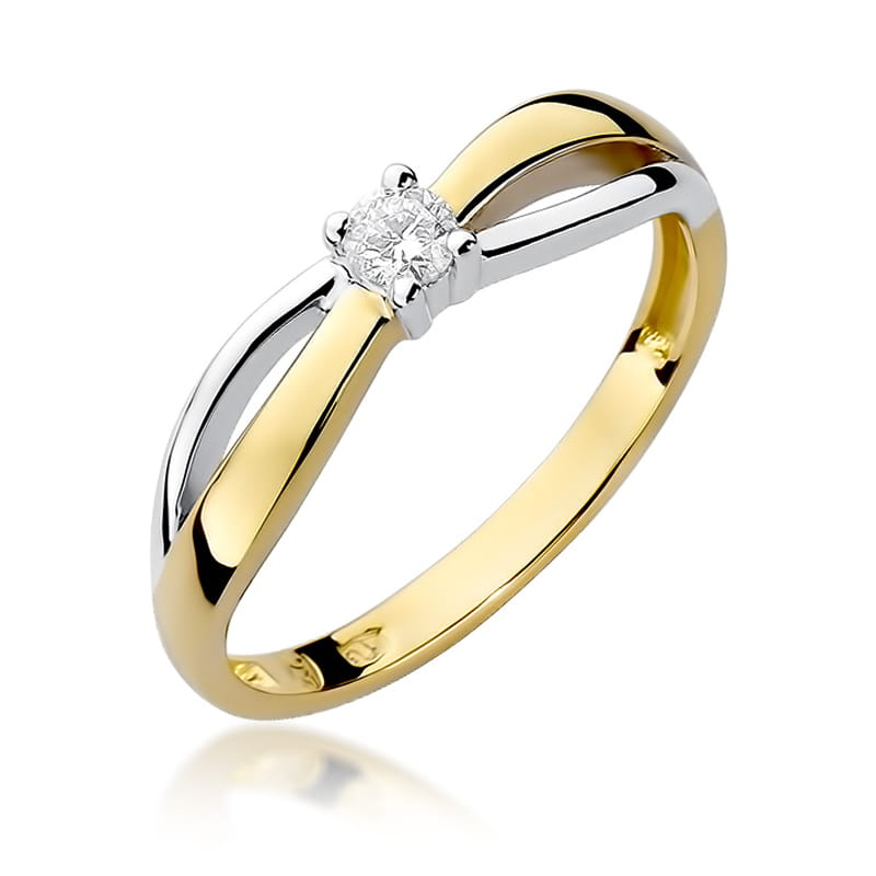 W248 Diamantový prsteň 0,10ct žlté zlato Au 585/1000 2