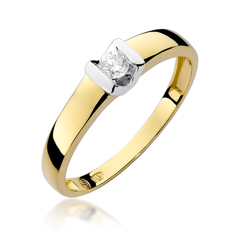 W249 Diamantový prsteň 0,10ct žlté zlato Au 585/1000 2