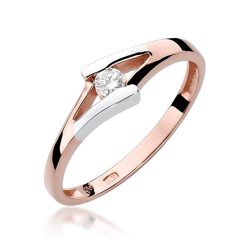W250 Diamantový prsteň 0,10ct ružové zlato Au 585/1000 2