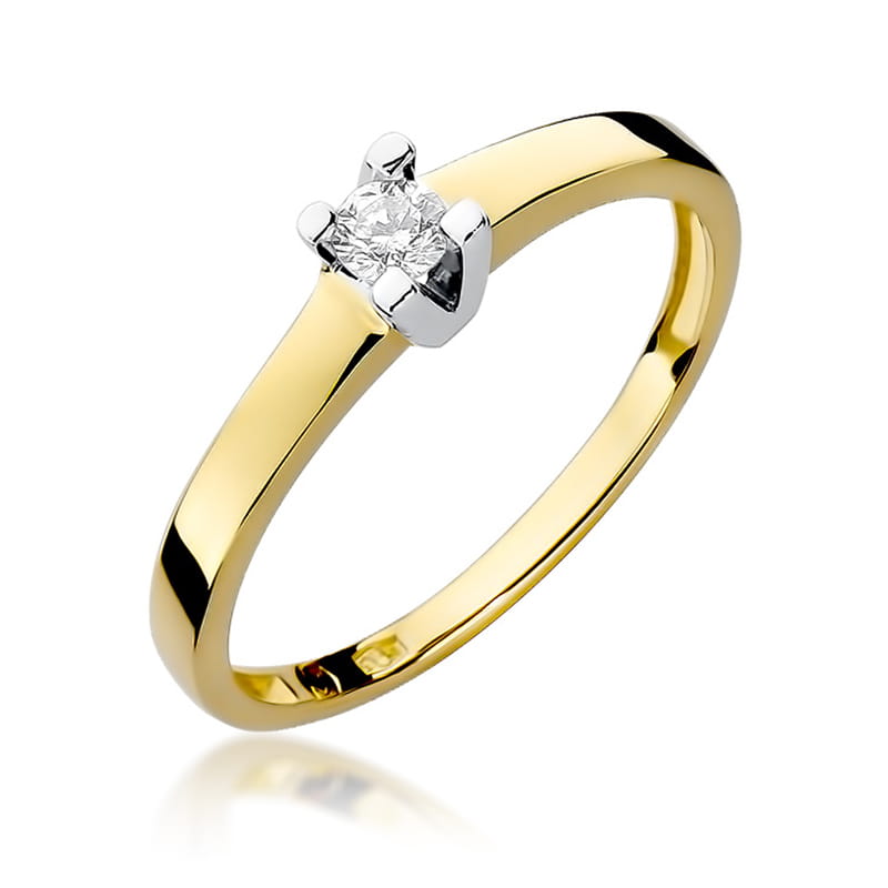 W252 Diamantový prsteň 0,12ct žlté zlato Au 585/1000 2