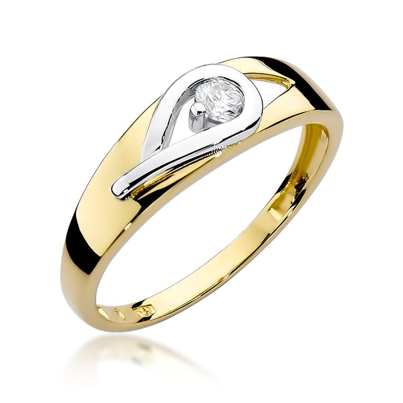 W253 Diamantový prsteň 0,12ct žlté zlato Au 585/1000 2