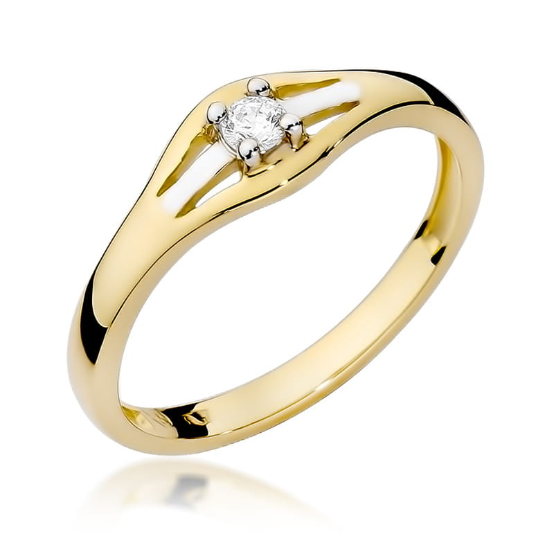 W254 Diamantový prsteň 0,10ct žlté zlato Au 585/1000 2