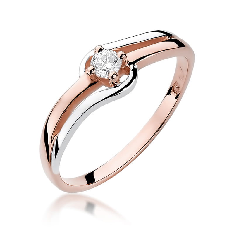 W255 Diamantový prsteň 0,10ct ružové zlato Au 585/1000 2