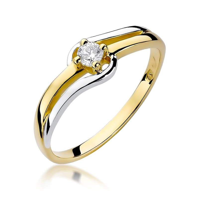W255 Diamantový prsteň 0,10ct žlté zlato Au 585/1000 2