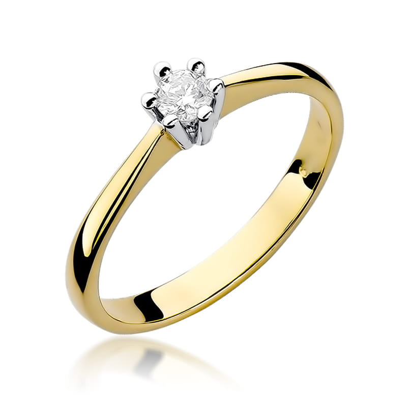 W256 Diamantový prsteň 0,20ct žlté zlato Au 585/1000 2