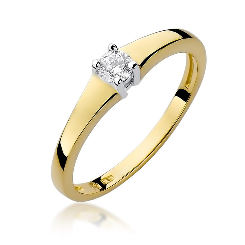 W257 Diamantový prsteň 0,15ct žlté zlato Au 585/1000 2