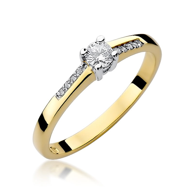 W258 Diamantový prsteň 0,15ct žlté zlato Au 585/1000 2