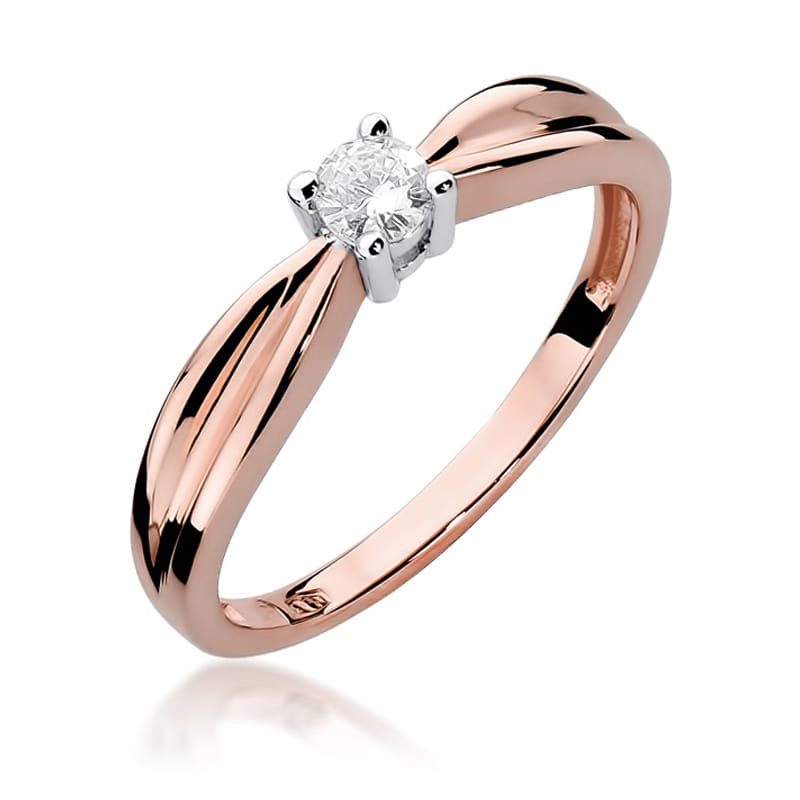 W259 Diamantový prsteň 0,15ct ružové zlato Au 585/1000 2