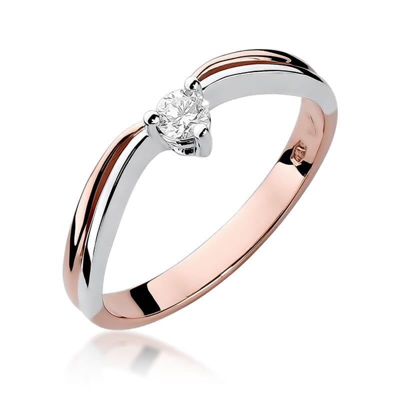 W261 Diamantový prsteň 0,15ct ružové zlato Au 585/1000 2