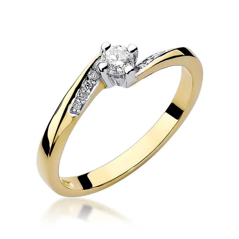 W262 Diamantový prsteň 0,15ct žlté zlato Au 585/1000 2