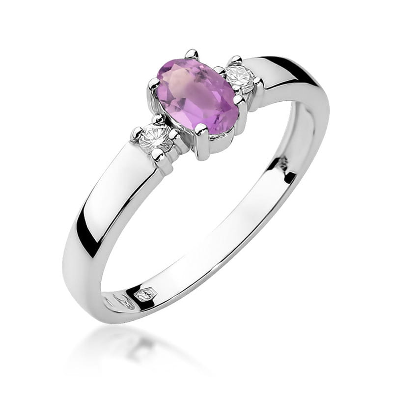 W264 Ametystový prsteň 0,40ct biele zlato Au 585/1000 2