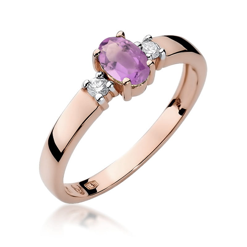 W264 Ametystový prsteň 0,40ct ružové zlato Au 585/1000 2