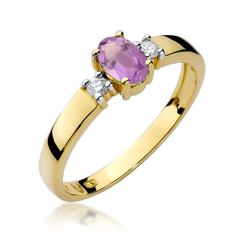 W264 Ametystový prsteň 0,40ct žlté zlato Au 585/1000 2