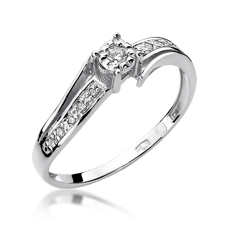 W269 Diamantový prsteň 0,05ct biele zlato Au 585/1000 2