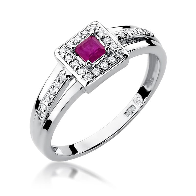 W271 Ruby prsteň 0,20ct biele zlato Au 585/1000 2