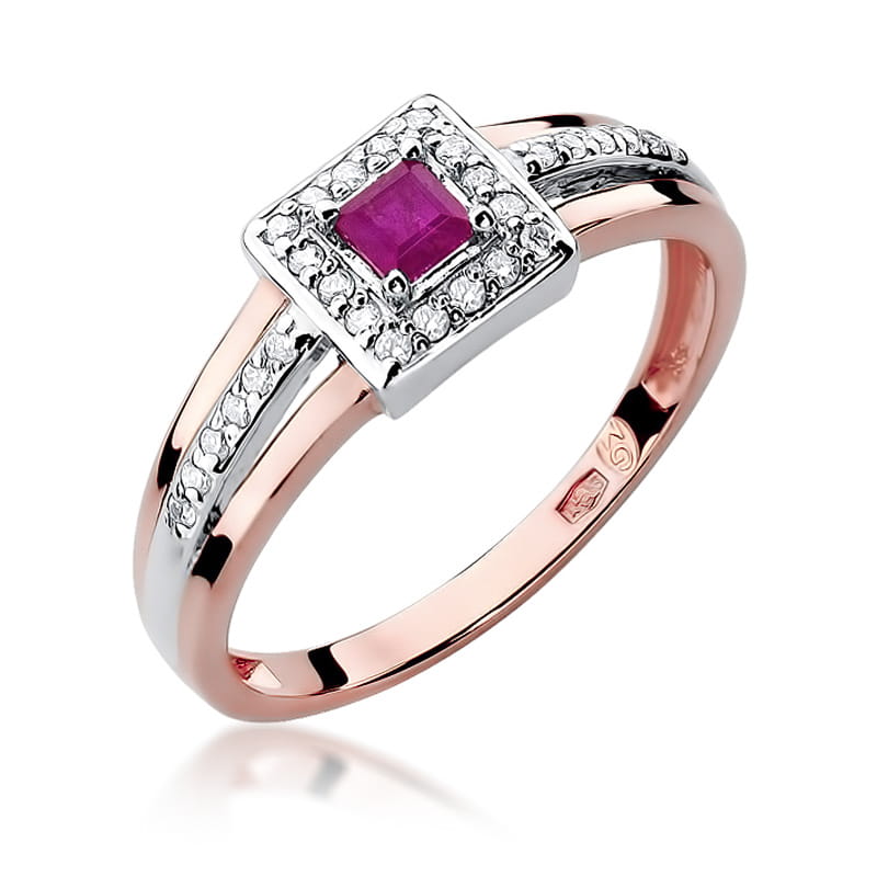 W271 Ruby prsteň 0.20ct ružové zlato Au 585/1000 2