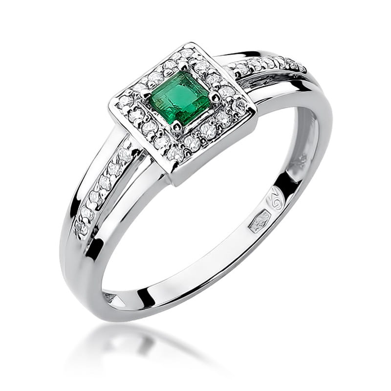W271 Smaragdový prsteň 0,15ct biele zlato Au 585/1000 2