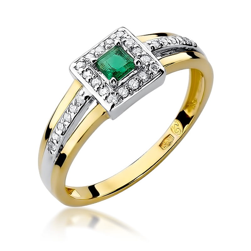 W271 Smaragdový prsteň 0,15ct žlté zlato Au 585/1000 2