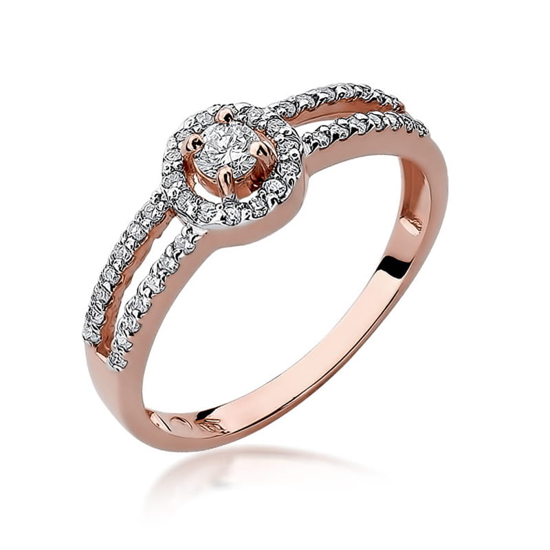W272 Diamantový prsteň 0,10ct ružové zlato Au 585/1000 2
